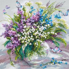 Оригинал схемы вышивки «цветы в вазе» (№1510134)