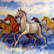 Схема вышивки «konie w galopie»