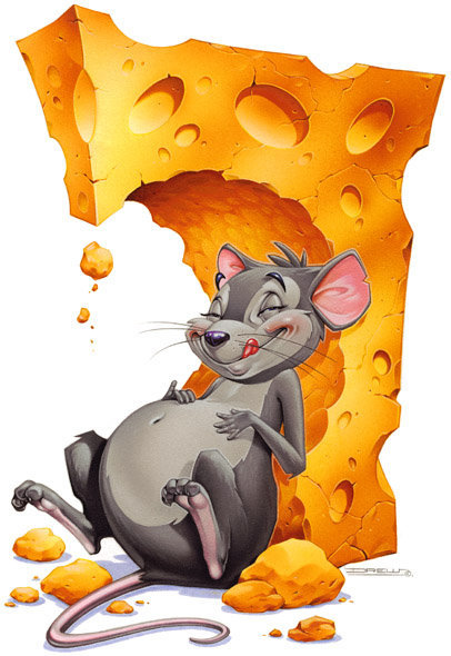 Сытая мышка - мышка, сыр - оригинал
