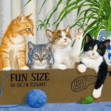 Схема вышивки «Дружные котята»