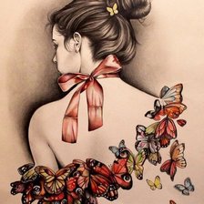 Схема вышивки «В бабочках»