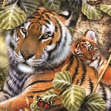 Оригинал схемы вышивки «тигры» (№1529576)