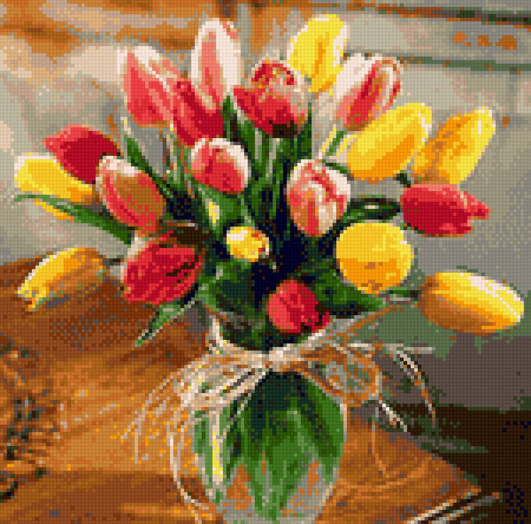 тюльпаны в вазе - цветы, тюльпаны, ввазе - предпросмотр