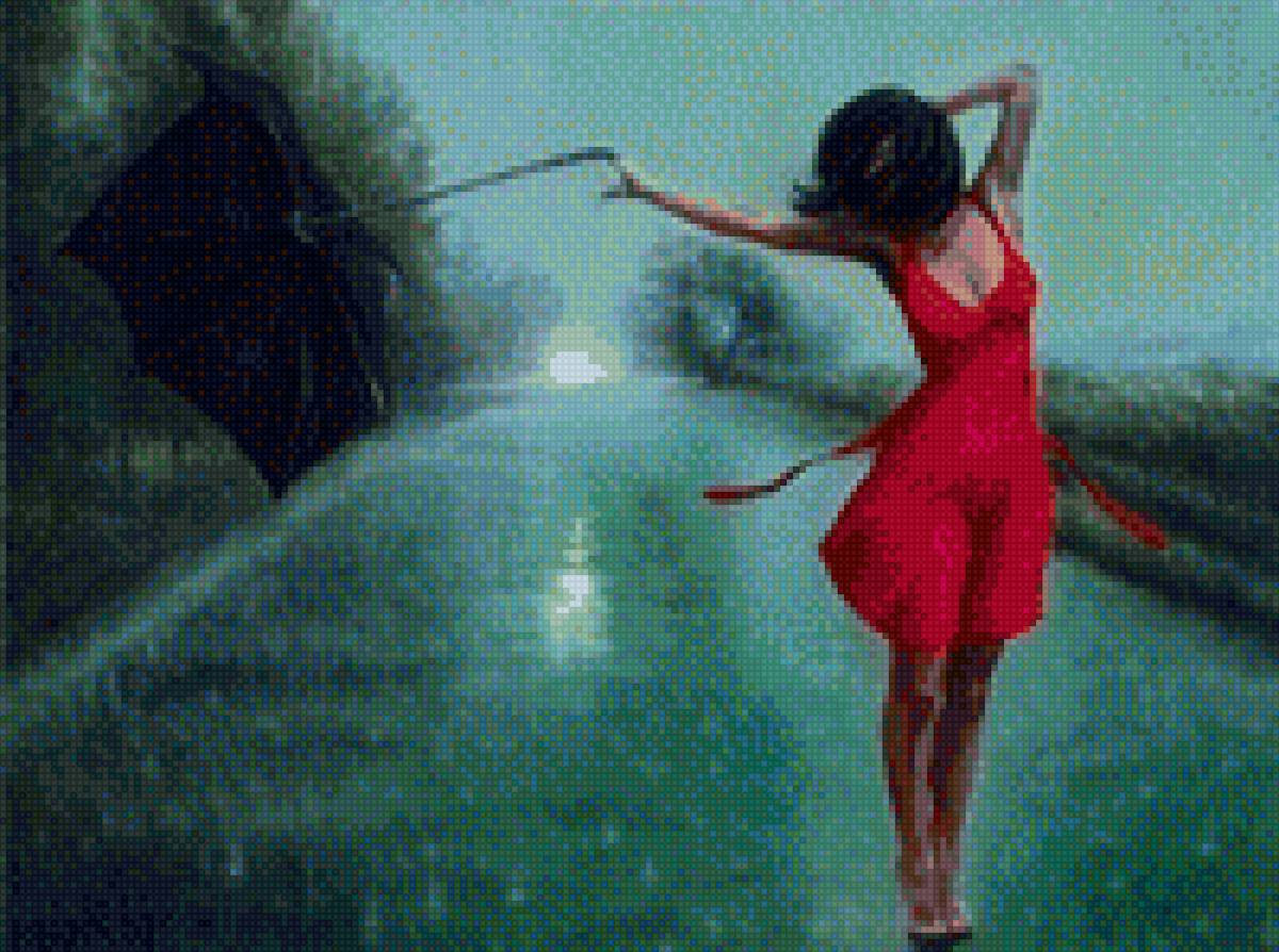 танец под дождем - музыка, дождь, танец, настроение, зонт, под дождем - предпросмотр