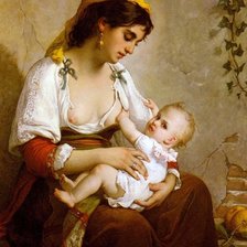 Оригинал схемы вышивки «Мать и дитя» (№1540701)