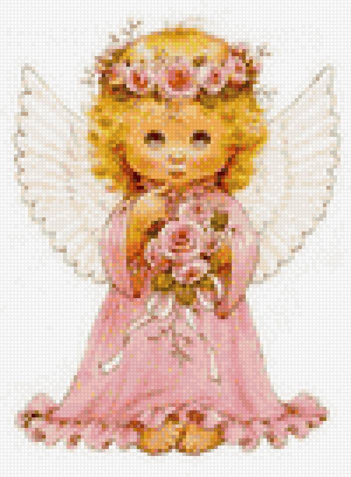 ангелочек с букетом - детские, девочка, ангел - предпросмотр