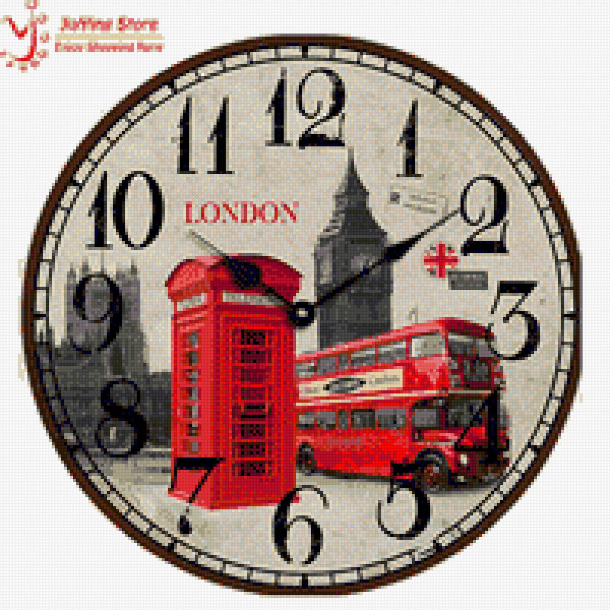 Лондон циферблат - лондон, циферблат, автобус, часы - предпросмотр