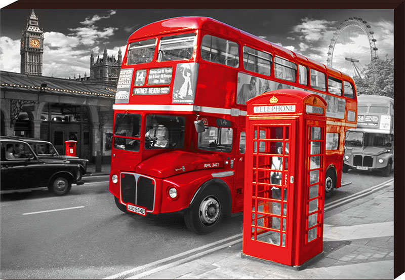 Лондон - автобус, лондон, серый, красный, телефон - оригинал