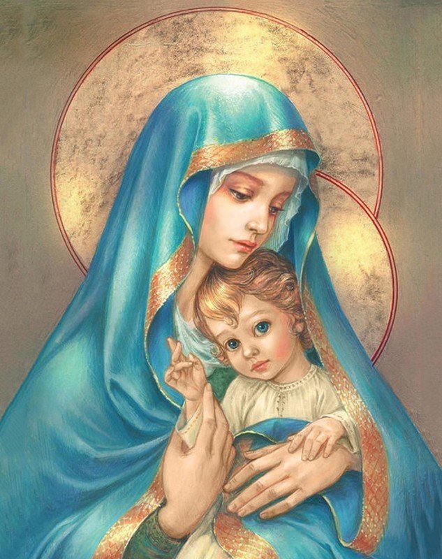 Мадонна с младенцем - религия, младенец, икона, мадонна - оригинал