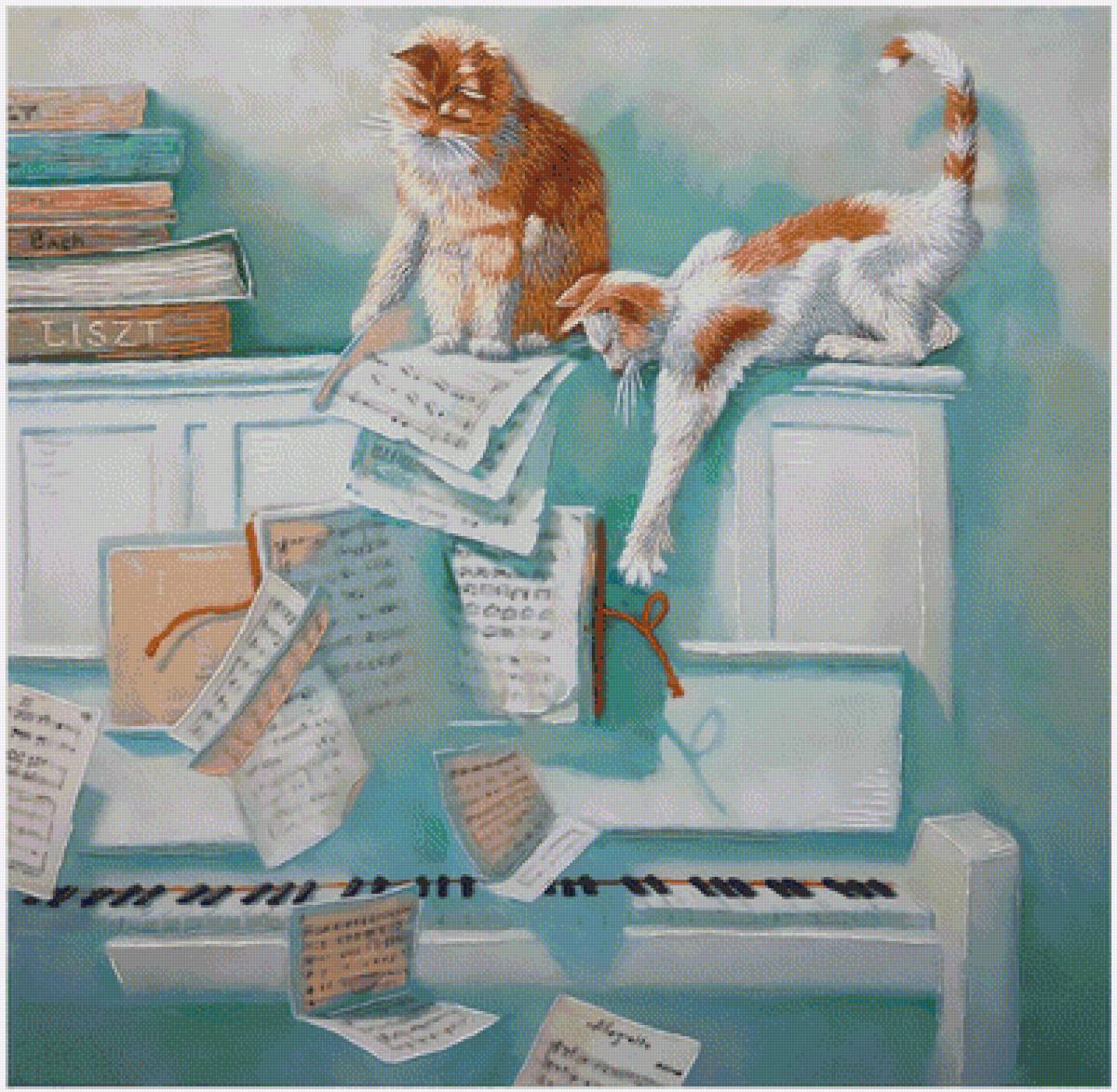 Братья - коты, ноты, рояль - предпросмотр
