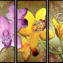 Оригинал схемы вышивки «Орхидеи. Триптих.» (№1560075)