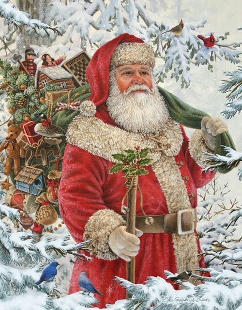 Санта Клаус - зима, санта клаус, подарки, рождество, лес - оригинал