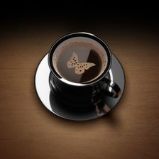 Оригинал схемы вышивки «кофе с бабочкой» (№1568101)