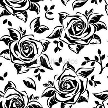Схема вышивки «розы черные на белом 2»