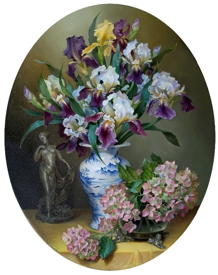 Ирисы - букет, цветы, натюрморт - оригинал