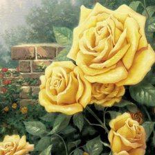 Оригинал схемы вышивки «Жёлтые розы» (№1572536)