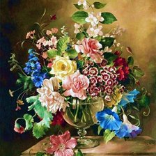 Оригинал схемы вышивки «kvety,váza» (№1581822)