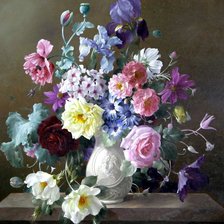 Оригинал схемы вышивки «kvety,váza» (№1582506)