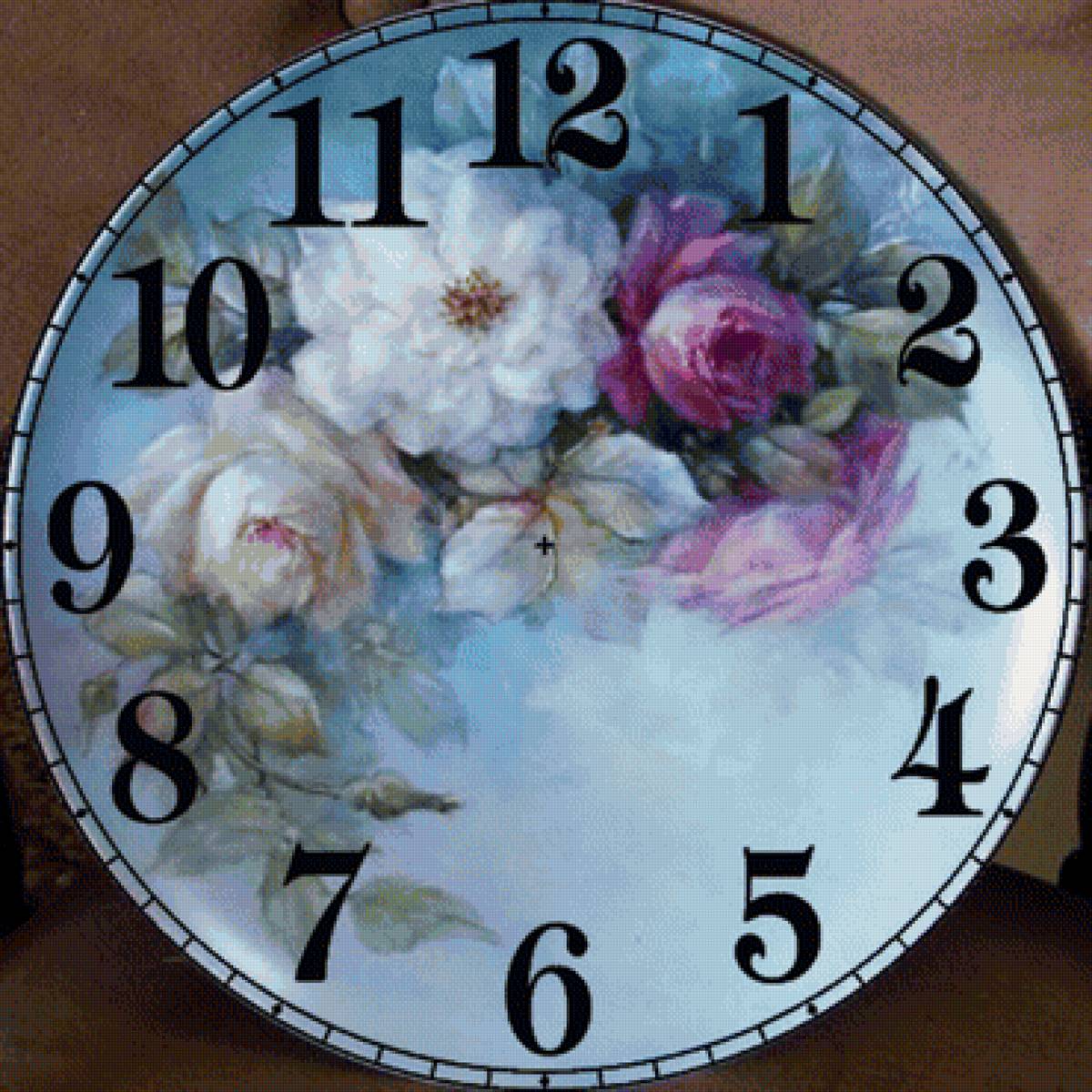 Часы3 - часы, цветы, циферблат - предпросмотр