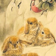 Оригинал схемы вышивки «братцы-кролики» (№1587304)