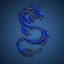 Оригинал схемы вышивки «голубой дракон» (№1588106)