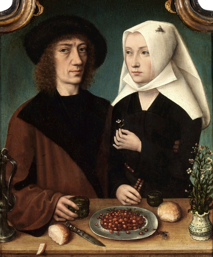 Автопортрет с женой. 15 век - картина - оригинал
