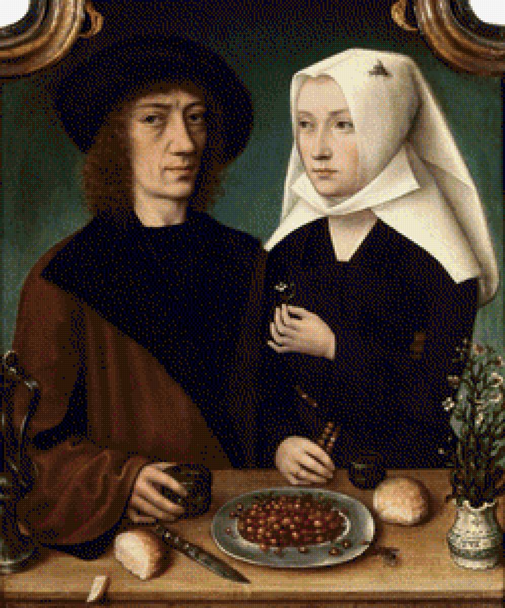 Автопортрет с женой. 15 век - картина - предпросмотр