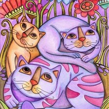 Оригинал схемы вышивки «серия "радужные коты" -4» (№1591219)