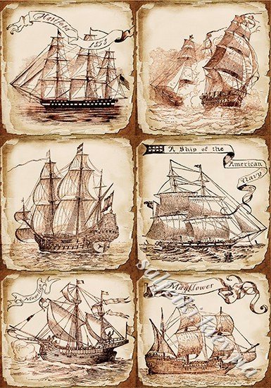 корабли - корабли, море, марки - оригинал