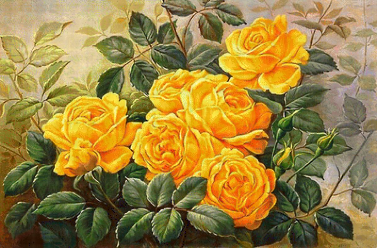 «Как хороши, как свежи были розы...» - желтые цветы, розы - предпросмотр