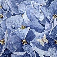 Оригинал схемы вышивки «Синие цветы» (№1596049)