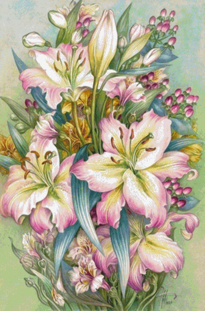 Лилии - натюрморт, цветы - предпросмотр
