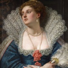 Оригинал схемы вышивки «Дама с веером в голубом» (№1598246)