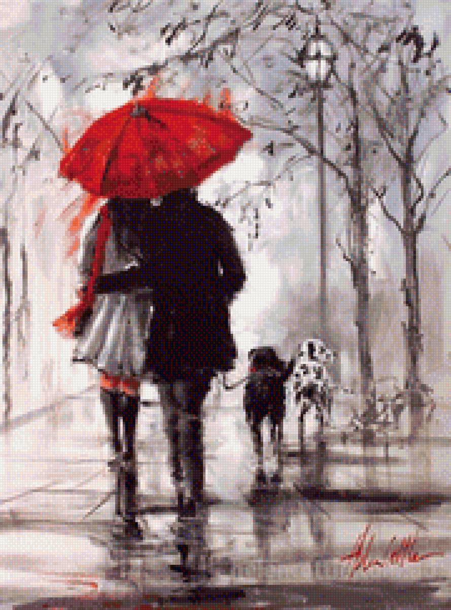 прогулка под дождём - прогулка, дождь, город - предпросмотр