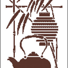 Схема вышивки «1. чайник и бамбук»