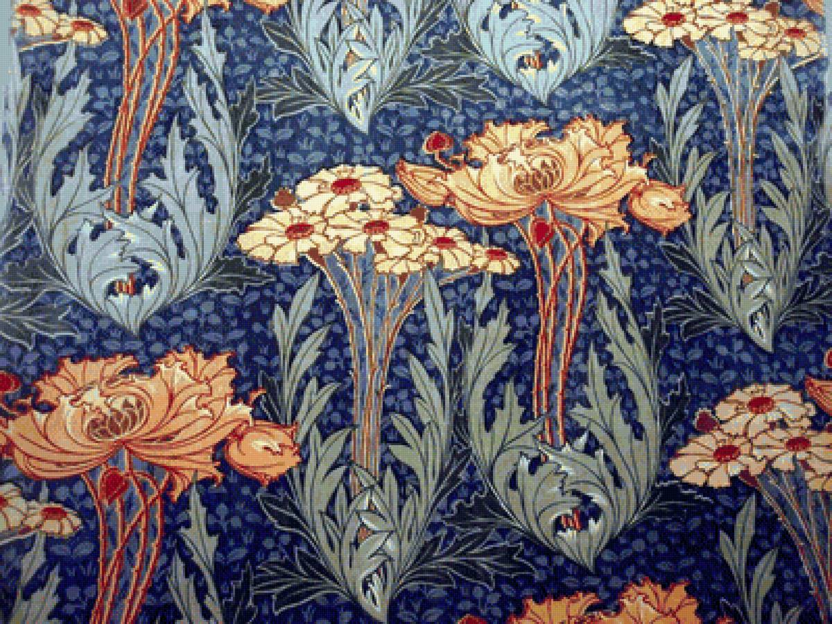 цветы Уильям Моррис - гобелен, растительный орнамент, цветы, уильям моррис, англия - предпросмотр