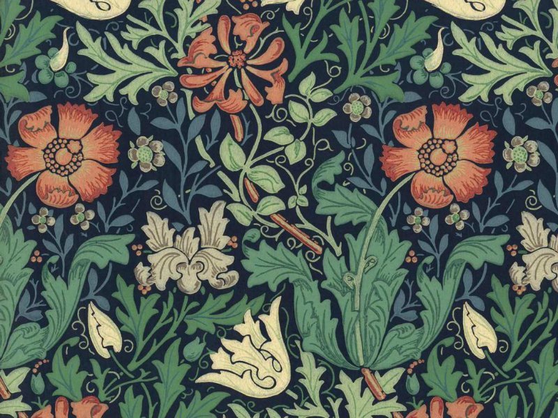 цветы Уильям Моррис - цветы, гобелен, уильям моррис, англия, растительный орнамент - оригинал
