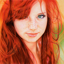 Оригинал схемы вышивки «Девушка с рыжими волосами» (№1609737)