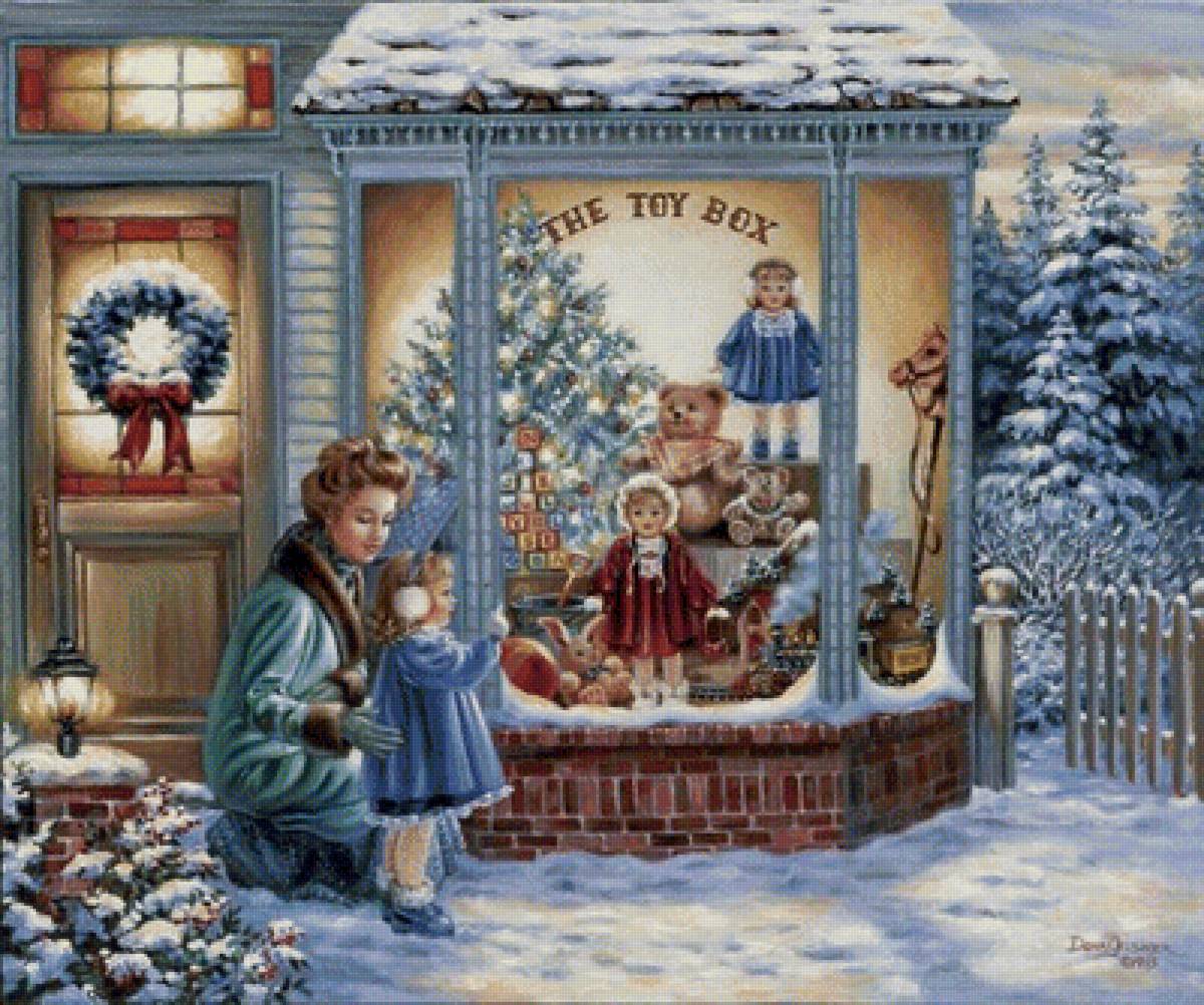 Рождественские истории 5 - мама, магазин, новый год, снег, девочка, ель - предпросмотр
