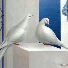 Оригинал схемы вышивки «Два голубя» (№1611355)