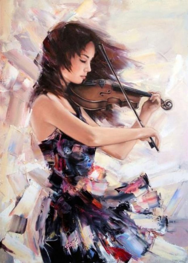 магия музыки - музыка, девушка, скрипка - оригинал