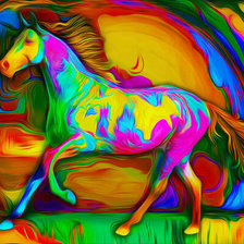 Схема вышивки «цветной конь»