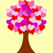 Схема вышивки «сердечное дерево»