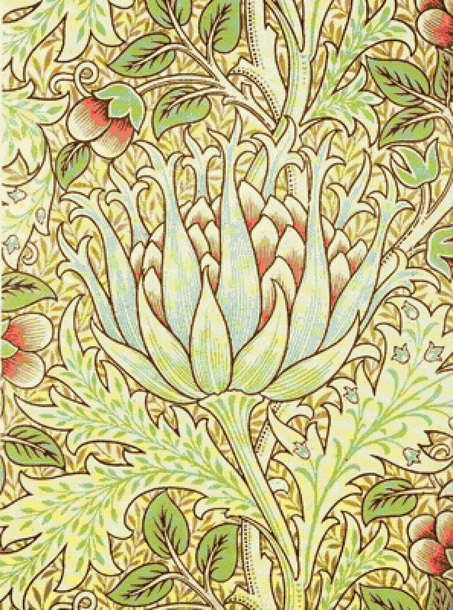 Уильям Моррис репейник 25 цветов - гобелен, растительный орнамент, уильям моррис, цветы, англия - предпросмотр