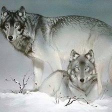 Схема вышивки «Волки»