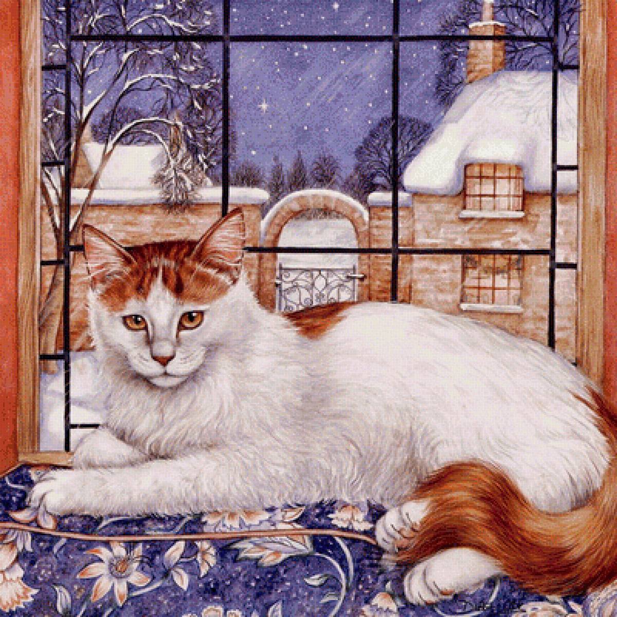 Кот на окне - коты - предпросмотр