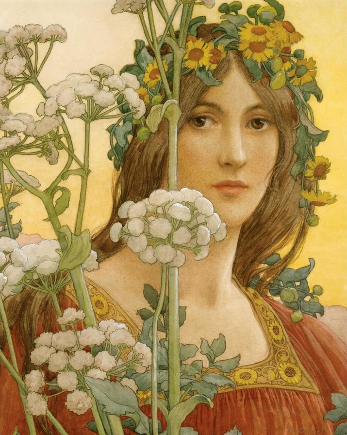 Девушка - лето - портрет, девушка, цветы - оригинал