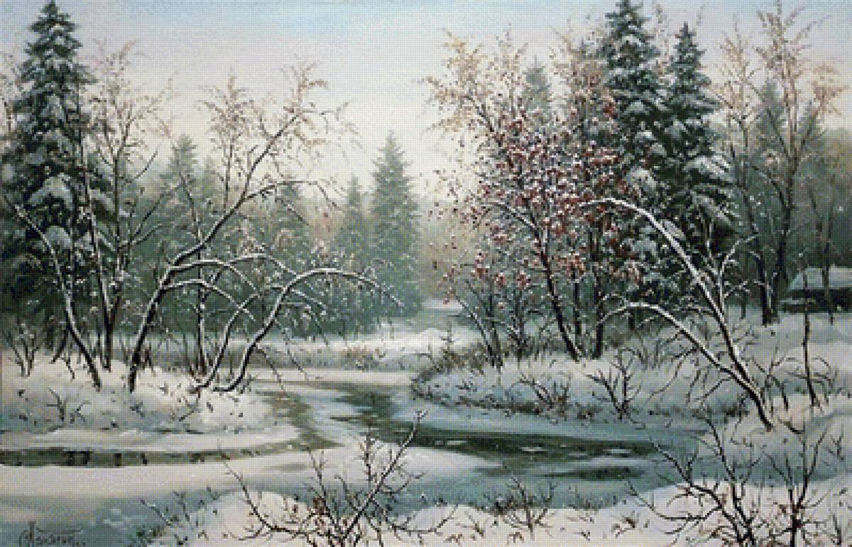 зимний пейзаж - пейзаж, природа, зима - предпросмотр