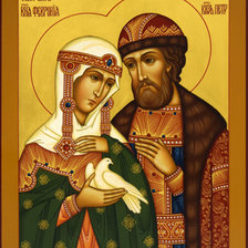Оригинал схемы вышивки «Икона Св. Петра и Февроньи» (№1623307)