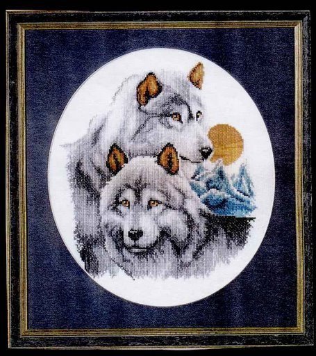 волки - пара волков, волки, семья волков - оригинал